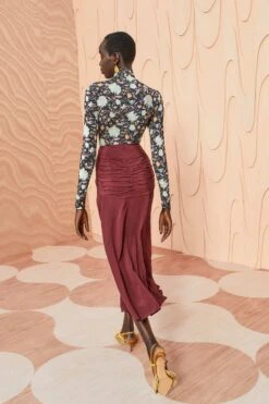 ULLA JOHNSON Imani Skirt - Mahogany -Olivia Fashion Shop ULLA JOHNSON Imani Skirt MAHOGANY 0123
