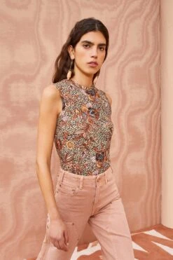 ULLA JOHNSON Ines Top - Wheat Flower -Olivia Fashion Shop ULLA JOHNSON Ines Top WHEAT FLOWER 0133