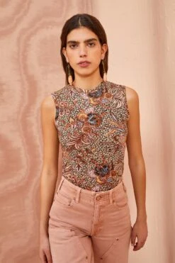 ULLA JOHNSON Ines Top - Wheat Flower -Olivia Fashion Shop ULLA JOHNSON Ines Top WHEAT FLOWER 05