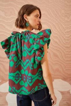 ULLA JOHNSON Iren Top - Malachite -Olivia Fashion Shop ULLA JOHNSON Iren Top MALACHITE 04