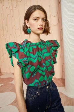 ULLA JOHNSON Iren Top - Malachite -Olivia Fashion Shop ULLA JOHNSON Iren Top MALACHITE 05