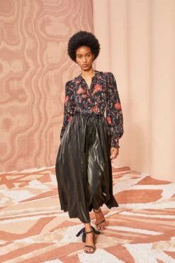 ULLA JOHNSON Irvette Skirt - Noir -Olivia Fashion Shop ULLA JOHNSON Irvette Skirt NOIR 0025