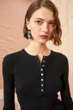 ULLA JOHNSON Juniper Pullover - Noir -Olivia Fashion Shop ULLA JOHNSON Juniper Pullover NOIR 03