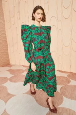 ULLA JOHNSON Kassandra Dress - Malachite -Olivia Fashion Shop ULLA JOHNSON Kassandra Dress MALACHITE 03