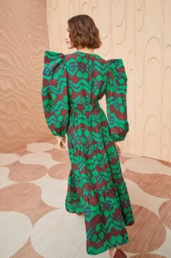 ULLA JOHNSON Kassandra Dress - Malachite -Olivia Fashion Shop ULLA JOHNSON Kassandra Dress MALACHITE 04