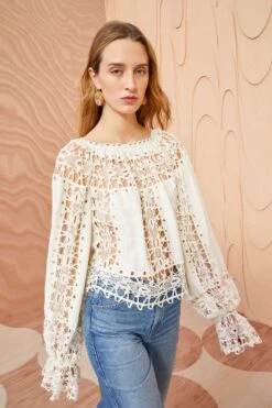 ULLA JOHNSON Kavita Blouse - Ivory -Olivia Fashion Shop ULLA JOHNSON Kavita Blouse IVORY 0031