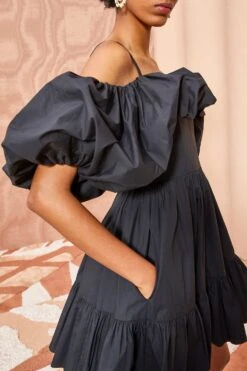 Olivia Fashion Shop -Olivia Fashion Shop ULLA JOHNSON LILA DRESS NOIR 02 ALT