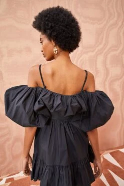 ULLA JOHNSON Lila Dress - Noir -Olivia Fashion Shop ULLA JOHNSON LILA DRESS NOIR 04