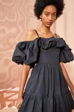 ULLA JOHNSON Lila Dress - Noir -Olivia Fashion Shop ULLA JOHNSON LILA DRESS NOIR 05