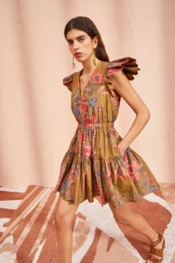 ULLA JOHNSON Loretta Dress - Bamboo -Olivia Fashion Shop ULLA JOHNSON Loretta Dress BAMBOO 03