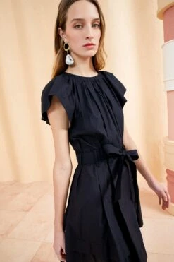 ULLA JOHNSON Mae Dress - Noir -Olivia Fashion Shop ULLA JOHNSON MAE DRESS NOIR 03