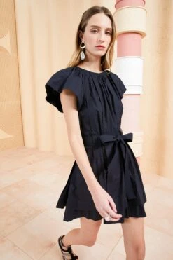 ULLA JOHNSON Mae Dress - Noir -Olivia Fashion Shop ULLA JOHNSON MAE DRESS NOIR 05
