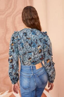 ULLA JOHNSON Manet Blouse - Morning Glory -Olivia Fashion Shop ULLA JOHNSON Manet Blouse MORNING GLORY 04