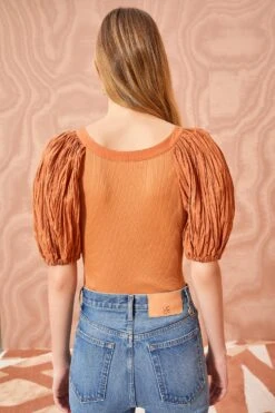 ULLA JOHNSON Marika Top - Chestnut -Olivia Fashion Shop ULLA JOHNSON Marika Top CHESTNUT 04