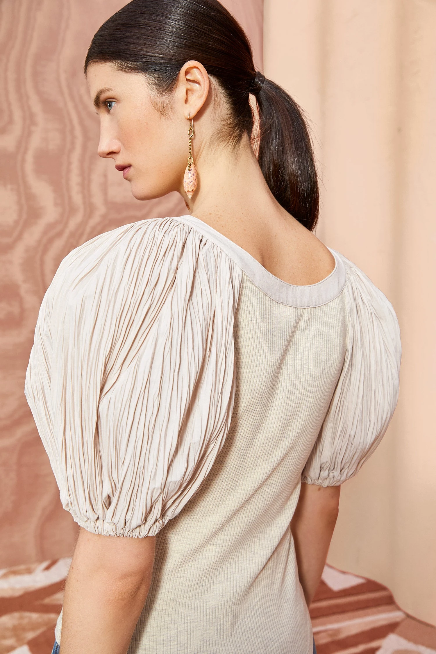 ULLA JOHNSON Marika Top - Cobblestone 2 ULLA JOHNSON Marika Top - Cobblestone - Image 2