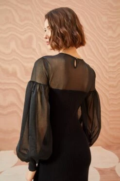 ULLA JOHNSON Milla Dress - Noir -Olivia Fashion Shop ULLA JOHNSON Milla Dress NOIR 0146