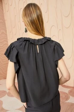 ULLA JOHNSON Monika Top - Noir -Olivia Fashion Shop ULLA JOHNSON Monika Top NOIR 03