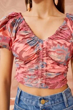 ULLA JOHNSON Nerida Top - Passionflower 9 ULLA JOHNSON Nerida Top - Passionflower -Olivia Fashion Shop ULLA JOHNSON Nerida Top PASSIONFLOWER 05