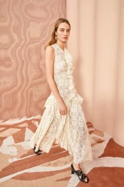 ULLA JOHNSON Odile Dress - Chalk -Olivia Fashion Shop ULLA JOHNSON Odile Dress CHALK 01 MAIN