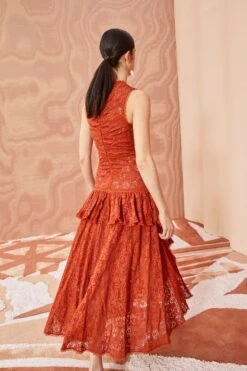ULLA JOHNSON Odile Dress - Paprika -Olivia Fashion Shop ULLA JOHNSON Odile Dress PAPRIKA 0022