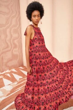 ULLA JOHNSON Ottavia Coverup - Wild Rose 9 ULLA JOHNSON Ottavia Coverup - Wild Rose -Olivia Fashion Shop ULLA JOHNSON Ottavia Coverup WILD ROSE 05