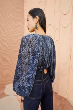 ULLA JOHNSON Pauline Blouse - Marine -Olivia Fashion Shop ULLA JOHNSON Pauline Blouse MARINE 0182