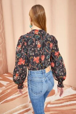 ULLA JOHNSON Philipa Blouse - Obsidian -Olivia Fashion Shop ULLA JOHNSON Philipa Blouse OBSIDIAN 0097