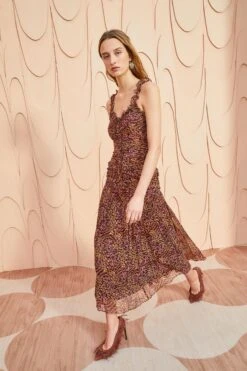 ULLA JOHNSON Rosaria Dress - Pomegranate -Olivia Fashion Shop ULLA JOHNSON Rosaria Dress POMEGRANATE 033
