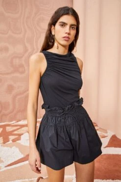 ULLA JOHNSON Rylan Short - Noir -Olivia Fashion Shop ULLA JOHNSON Rylan Short NOIR 01 MAIN