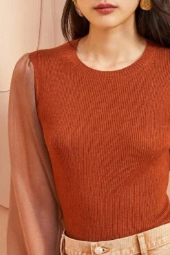 ULLA JOHNSON Sabrina Pullover - Redwood -Olivia Fashion Shop ULLA JOHNSON Sabrina Pullover REDWOOD 0100