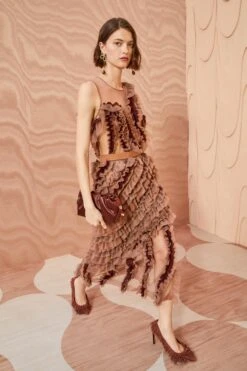 ULLA JOHNSON Sarafina Skirt - Umber 10 ULLA JOHNSON Sarafina Skirt - Umber -Olivia Fashion Shop ULLA JOHNSON Sarafina Skirt UMBER 0095