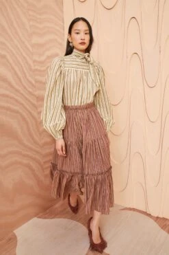 ULLA JOHNSON Severine Skirt - Mulberry -Olivia Fashion Shop ULLA JOHNSON Severine Skirt MULBERRY 0065