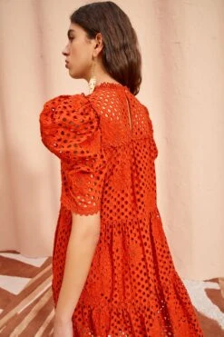 ULLA JOHNSON Simone Dress - Terracotta -Olivia Fashion Shop ULLA JOHNSON Simone Dress TERRACOTTA 04