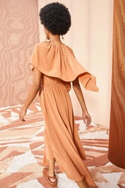 ULLA JOHNSON Tahlia Dress - Chestnut -Olivia Fashion Shop ULLA JOHNSON Tahlia Dress CHESTNUT 04