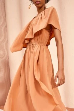 ULLA JOHNSON Tahlia Dress - Chestnut -Olivia Fashion Shop ULLA JOHNSON Tahlia Dress CHESTNUT 05