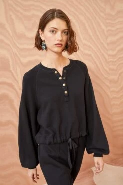 ULLA JOHNSON Tess Pullover - Noir -Olivia Fashion Shop ULLA JOHNSON Tess Pullover NOIR 05