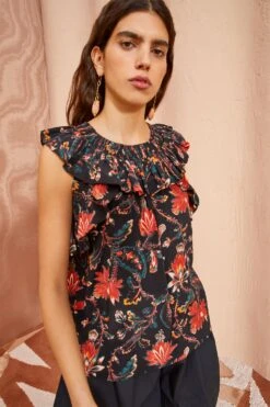 ULLA JOHNSON Tulip Top - Obsidian -Olivia Fashion Shop ULLA JOHNSON Tulip Top OBSIDIAN 0020