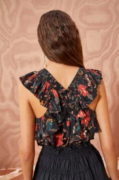 ULLA JOHNSON Tulip Top - Obsidian -Olivia Fashion Shop ULLA JOHNSON Tulip Top OBSIDIAN 0172