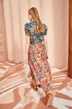 ULLA JOHNSON Ursa Skirt - Coral Bloom -Olivia Fashion Shop ULLA JOHNSON Ursa Skirt CORAL BLOOM 0113