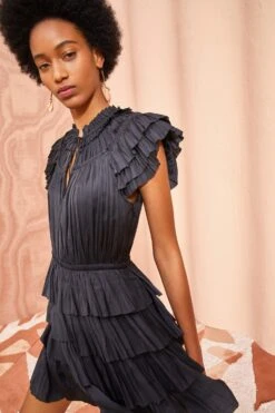 ULLA JOHNSON Vesna Dress - Noir -Olivia Fashion Shop ULLA JOHNSON Vesna Dress NOIR 05