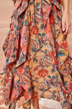 ULLA JOHNSON Violeta Dress - Coral Bloom -Olivia Fashion Shop ULLA JOHNSON Violeta Dress CORAL BLOOM 04