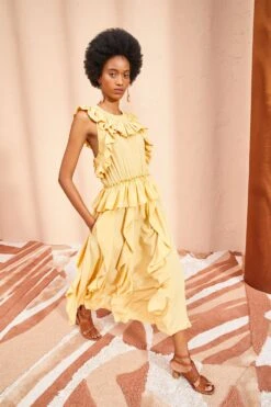 ULLA JOHNSON Violeta Dress - Dune -Olivia Fashion Shop ULLA JOHNSON Violeta Dress DUNE 04