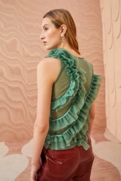 ULLA JOHNSON Winnifred Top - Jade 8 ULLA JOHNSON Winnifred Top - Jade -Olivia Fashion Shop ULLA JOHNSON Winnifred Top JADE 0100