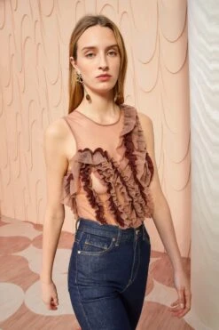 ULLA JOHNSON Winnifred Top - Umber -Olivia Fashion Shop ULLA JOHNSON Winnifred Top UMBER 0133